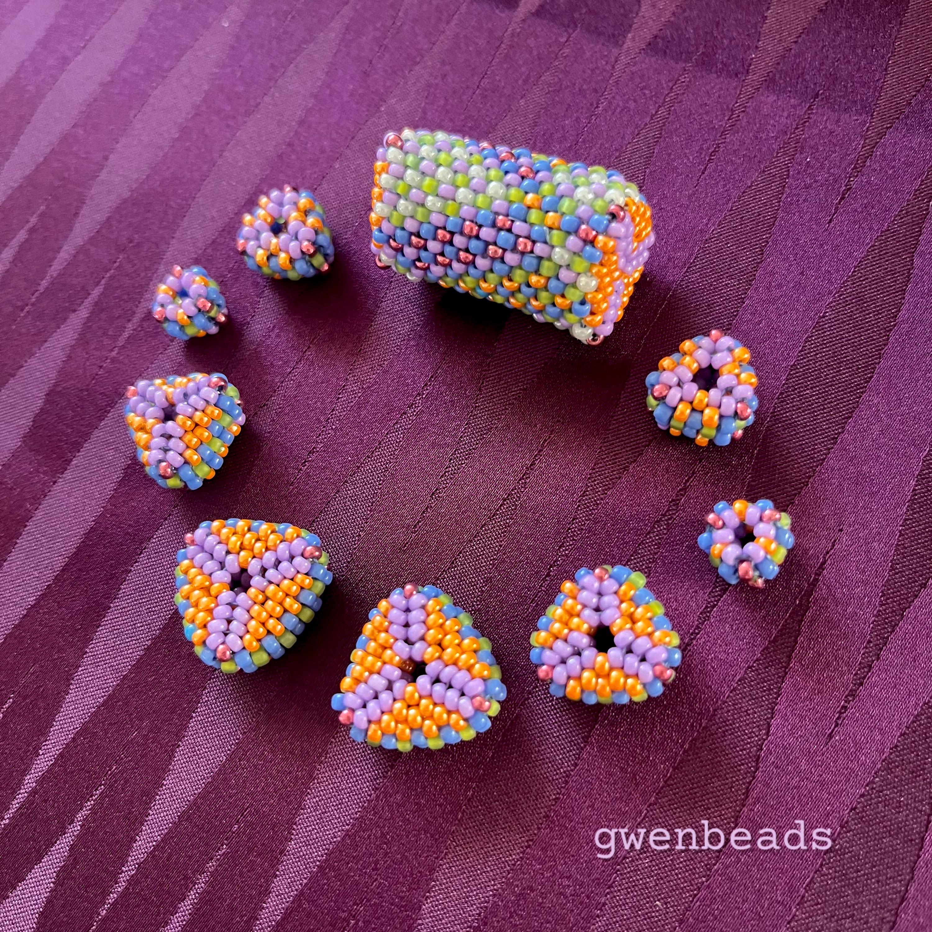 Colorful Cellular Automata Beaded Bead Necklace With Peyote Stitched ...