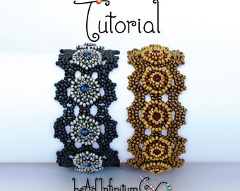 Tutorial Solaris Bracelet Beaded Honeycomb Angle Weave with Button Clasp