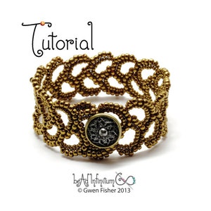 TUTORIAL Athena's Acanthus Bracelet Beaded with Herringbone Weave image 1