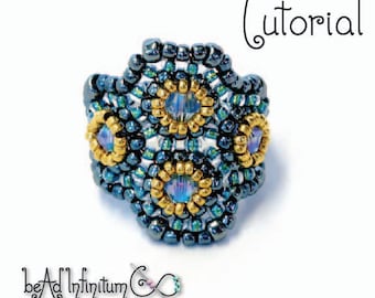 Tutorial Honeycomb Bracelet Ring Beaded Angle Weave with Button Clasp