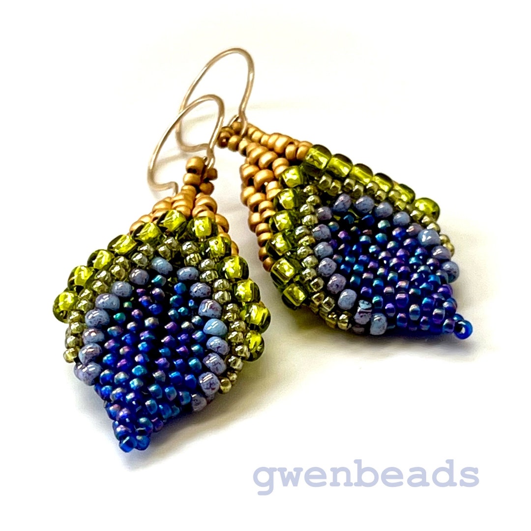 Petal Beaded Earrings Gold Filled Ear Wires Etsy