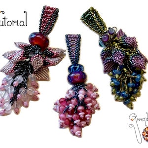 TUTORIAL Wisteria Tassel Pendant and Earrings, Beaded with Cellini Peyote Stitch image 5
