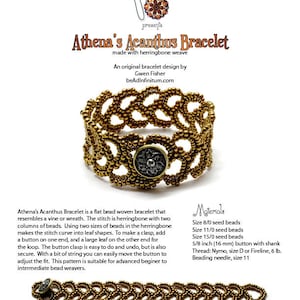 TUTORIAL Athena's Acanthus Bracelet Beaded with Herringbone Weave image 2