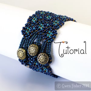 TUTORIAL Lozenge Bracelet Beaded Angle Weave with Button & Loop Closure