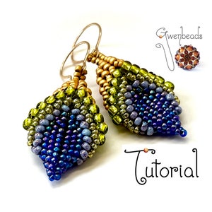 Tutorial Petal Pendant and Earrings, Beaded with Cellini Peyote Stitch