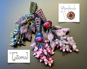 TUTORIAL Wisteria Tassel Pendant and Earrings, Beaded with Cellini Peyote Stitch