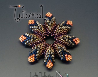 TUTORIAL Cellini Flowers and Leaves, Beaded with Peyote Stitch