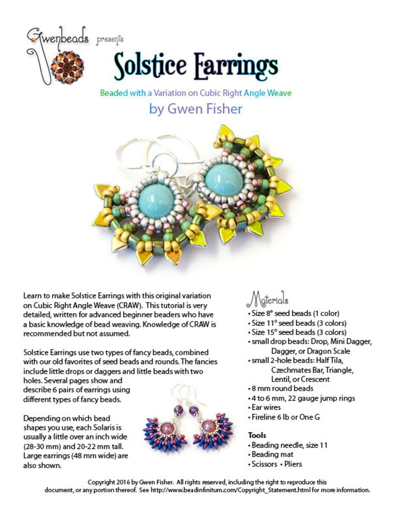 Tutorial Beaded Solstice Sun Earrings With Cubic Right Angle Weave