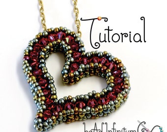 TUTORIAL Sweetheart Pendant with Beaded Cubic Right Angle Weave CRAW