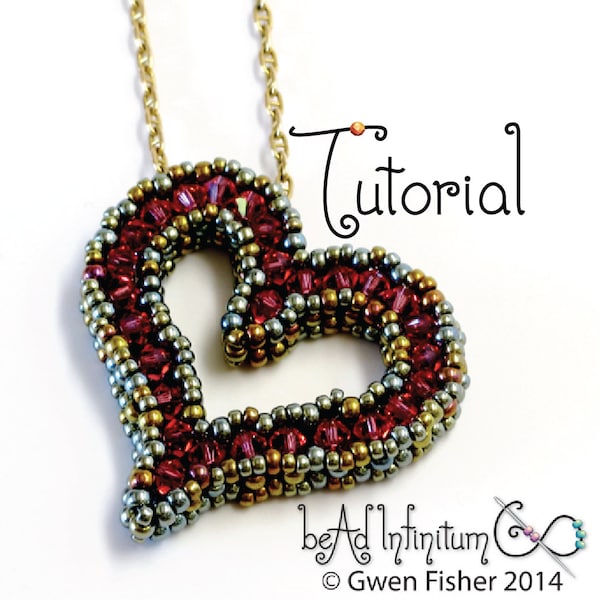 TUTORIAL Sweetheart Pendant with Beaded Cubic Right Angle Weave CRAW