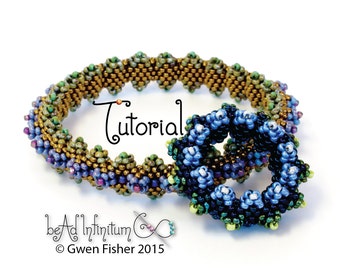 Tutorial Horned Bangle Bracelet Beaded with Peyote Stitch Inspired by Contemporary Geometric Beadwork