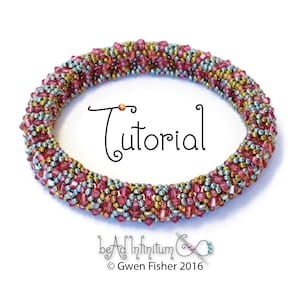 Beading Tutorial Bicone Bangle Bracelet Pattern Made with Seed Beads