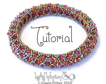 Beading TUTORIAL Bicone Bangle Bracelet Pattern Made with Seed Beads