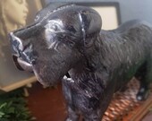 Antique Cast Iron Dog Nutcracker - Doorstop - Red Base - Vintage Gift