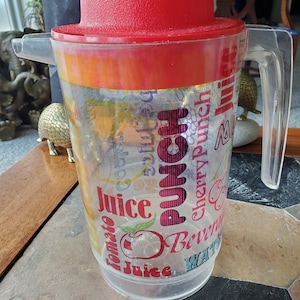 Vintage Aladdinware Pitcher - Beverage Names - Juice Pitcher - Coffee - Kitsch Kitchen - 1980s Retro