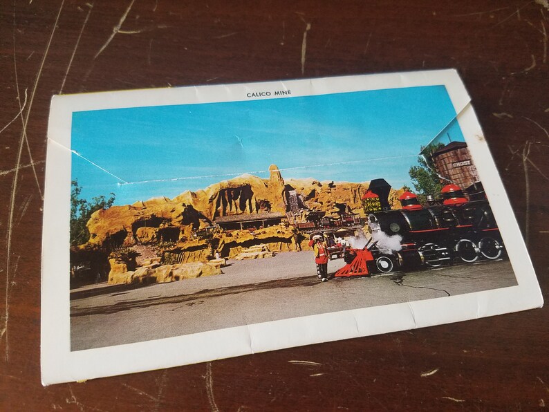 Vintage Calico Mine Ghost Town Fold-Out Postcard Booklet 1964 Souvenir 14 Views Full Color Buena Park Knott/'s Berry Farm California