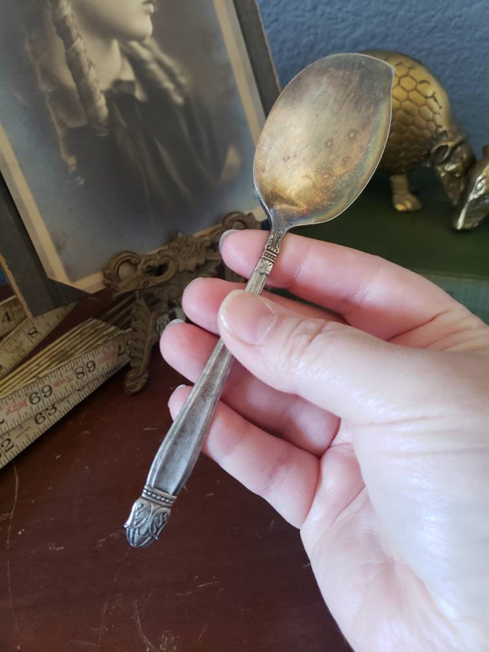 Antique Jelly Spoon Holmes and Edwards IS Inlaid Silver Etsy