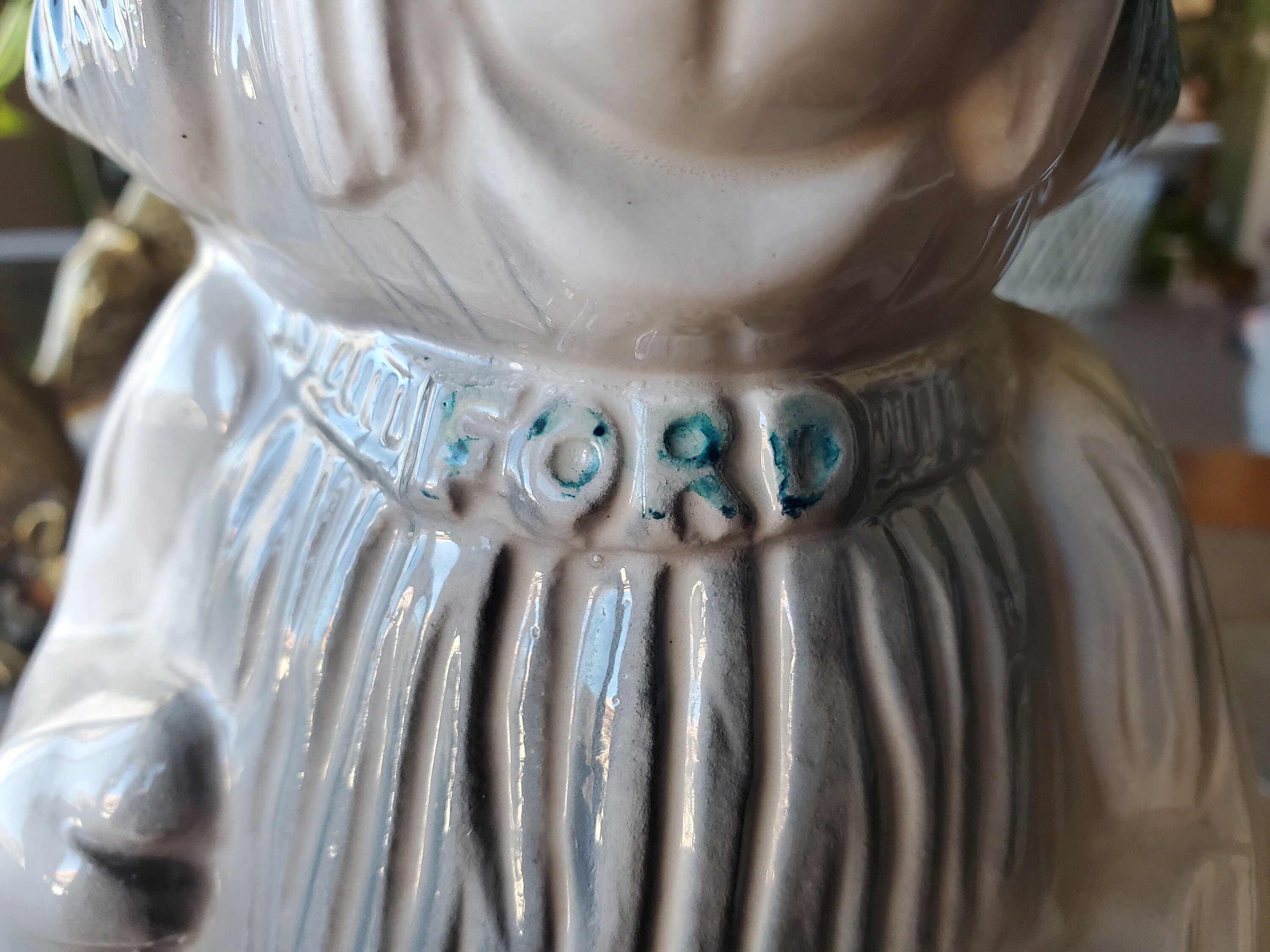 ヴィンテージ Ford セラミック ドッグバンク（貯金箱） アメリカ製 Vintage Ceramic Coin Bank - Mop-haired Shaggy Dog - Ford