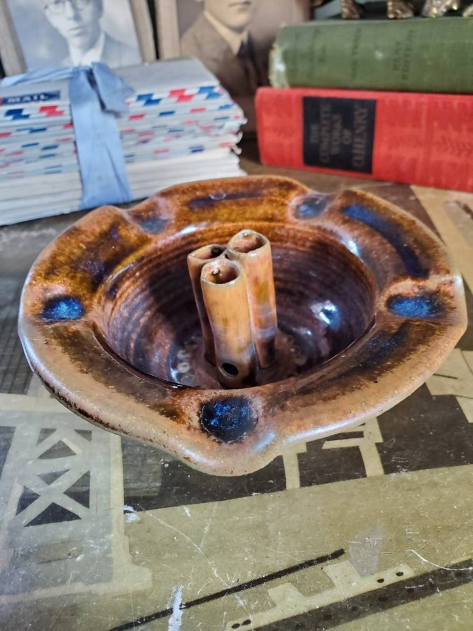Vintage Handmade Ashtray Unusual Design Unique Pottery Etsy