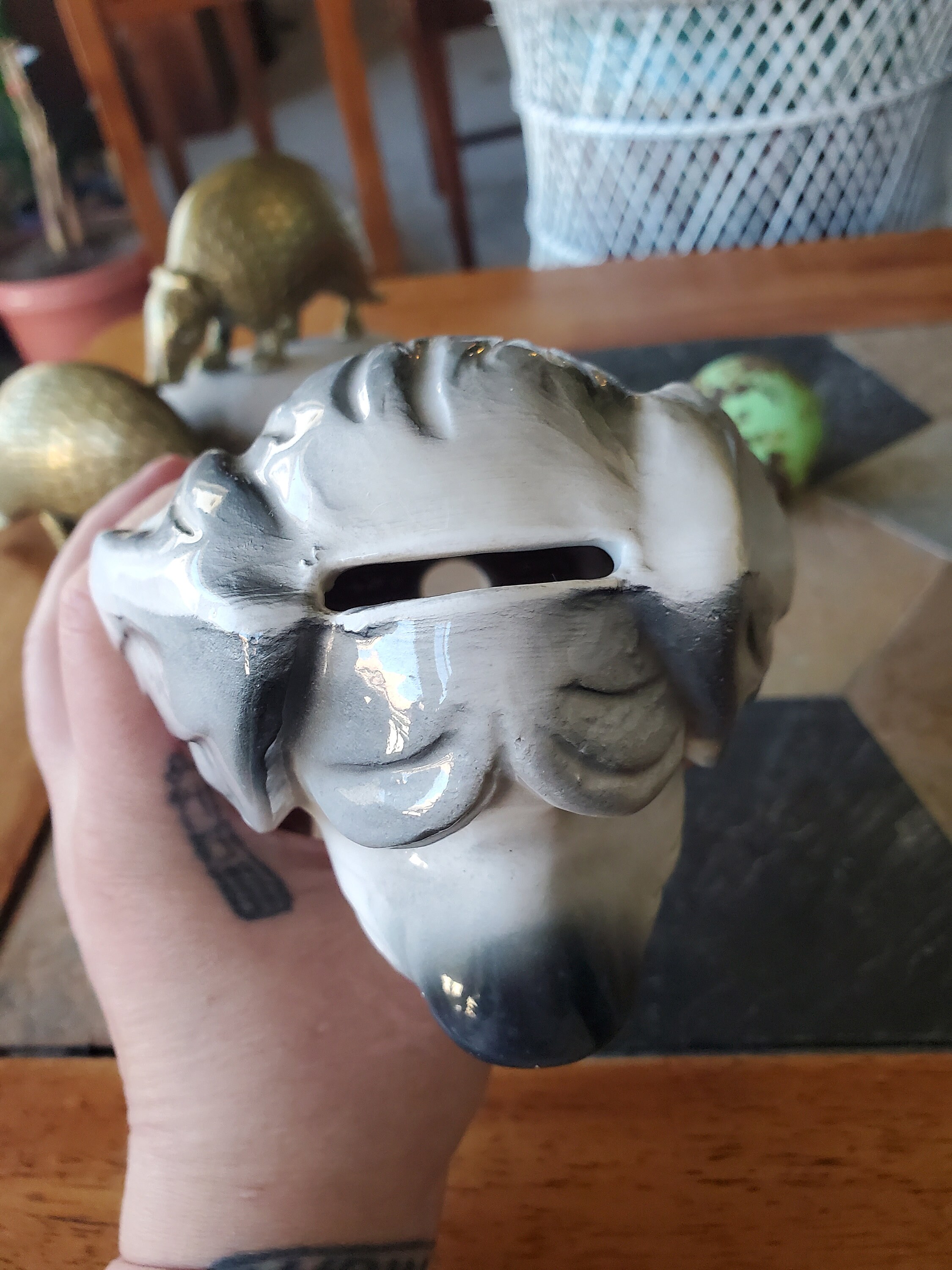 Vintage Ceramic Coin Bank - Mop-haired Shaggy Dog - Ford