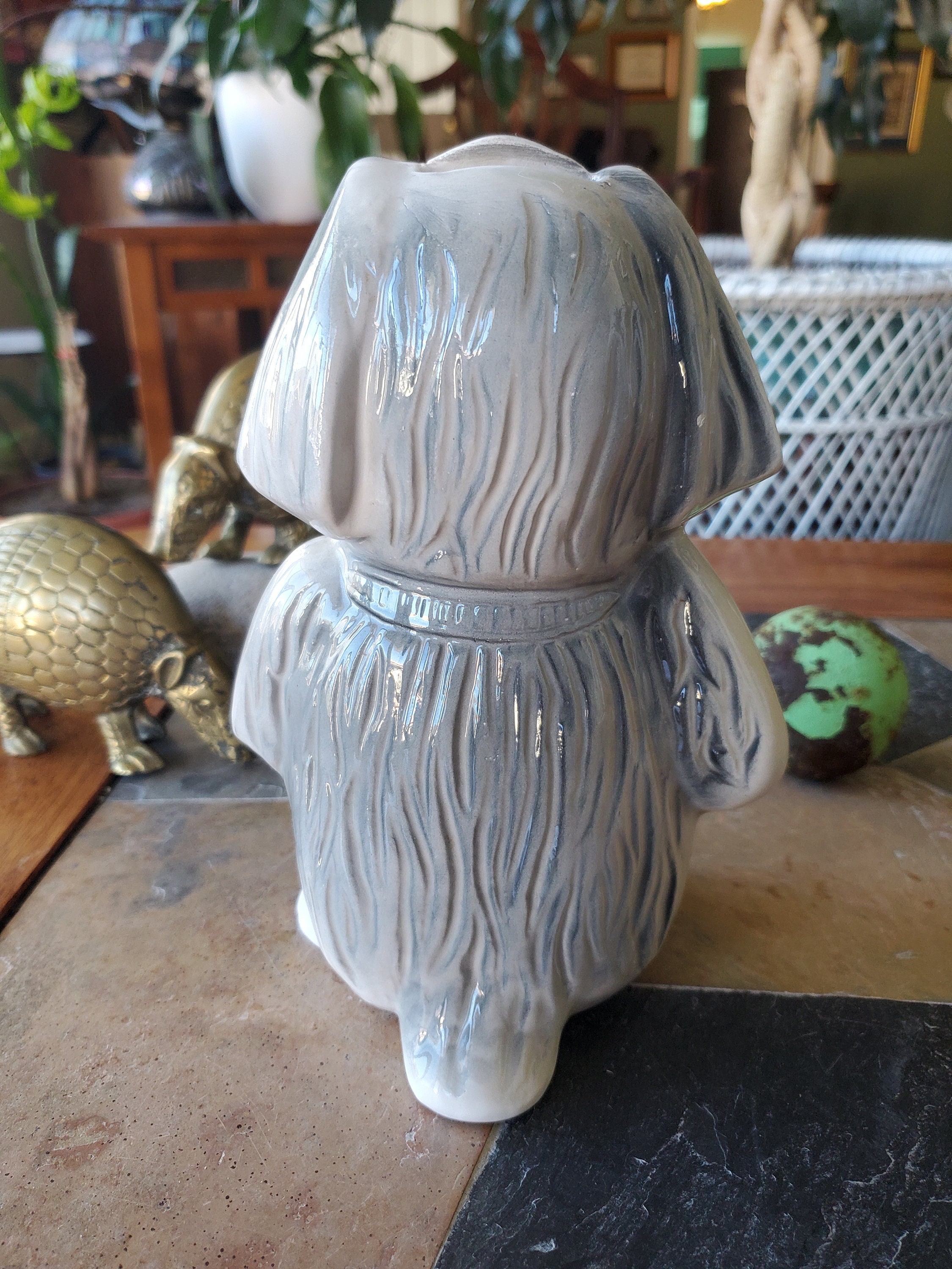 ヴィンテージ Ford セラミック ドッグバンク（貯金箱） アメリカ製 Vintage Ceramic Coin Bank - Mop-haired Shaggy Dog - Ford