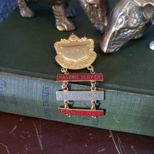 Vintage Masonic Award - Medal Bars - Merit de Molay - Knights Templar - Freemasons