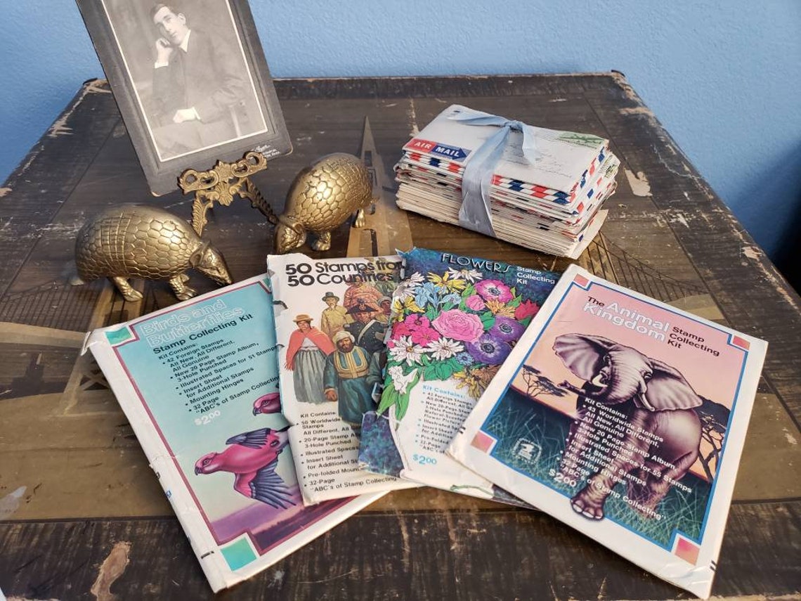 Vintage USPS Stamp Collecting Kit 50 Stamps from 50 Etsy