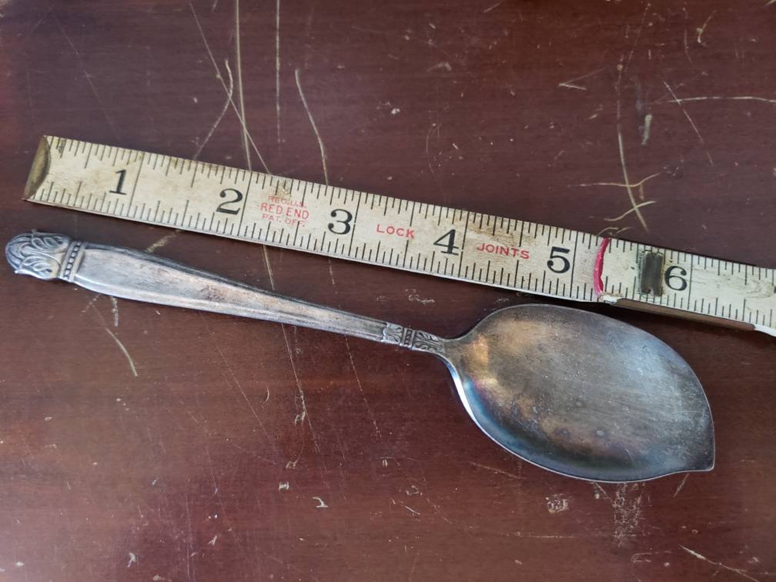 Antique Jelly Spoon Holmes and Edwards IS Inlaid Silver Etsy