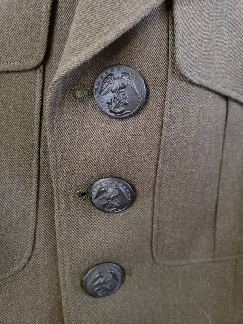 A Alpha Vintage Marine Corps Uniform Coat Service Green