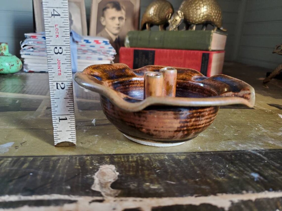Vintage Handmade Ashtray Unusual Design Unique Pottery Etsy
