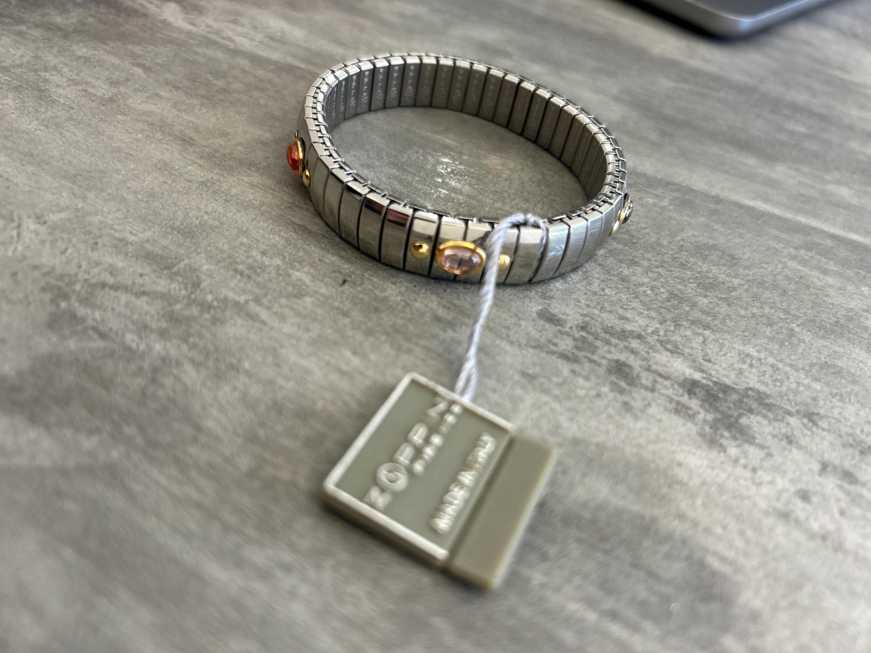 Zoppini Italy Stainless Steel Bracelet 18k Gold Accents