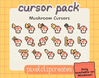 Red Mushroom Cursor Pack - Hand-Drawn Mouse Cursors for Windows (Digital Download)