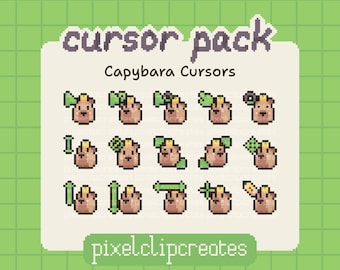 Capybara Cursor Pack - Hand Drawn Mouse Cursors for Windows (Digital Download)