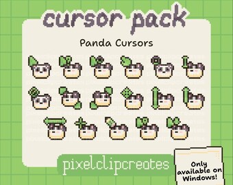 Panda Cursor Pack - Hand-Drawn Mouse Cursors for Windows (Digital Download)