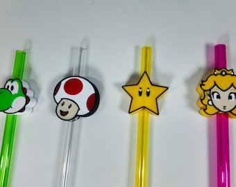 Mario Bros tumbler straws 4 pack