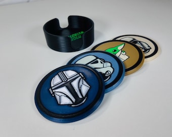 The Mandalorian and Grogu drink coasters