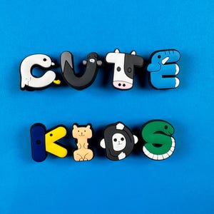Cute Animal Letter Charms, Back to School Crocs Shoe Charms, Cute Gifts for Daughter, Trendy Animal Crocs Accessories, Charms Kawaii Jibbitz