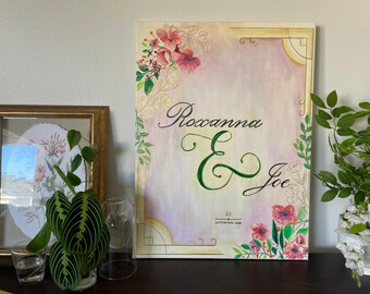 Personalized wedding welcome sign with name and date