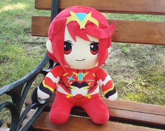 Pyra Plush – Xenoblade Chronicles 2 Inspired – Anime Gamer Gift – 8.5" Fan-Made Plush