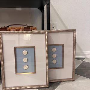Framed Intaglio Art (Set of 2) - blue framed intaglio art - nursery art - custom intaglios