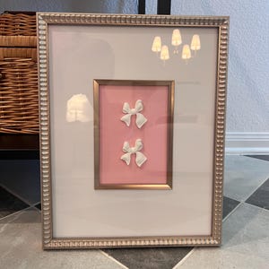 Framed Porcelain Intaglio Art: Champagne Gold Scalloped Frame