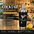 Personalized Cocktail Shaker | Custom Martini Shaker | Laser Engraved Design | 20oz Insulated Stainless Steel