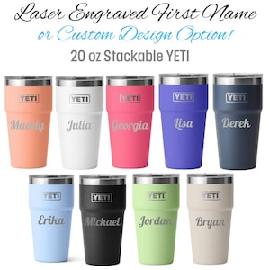YETI 20 oz Stackable Tumbler | Laser Engraved with First Name or Customized Design Option!  | Work Directly with Our Designer!