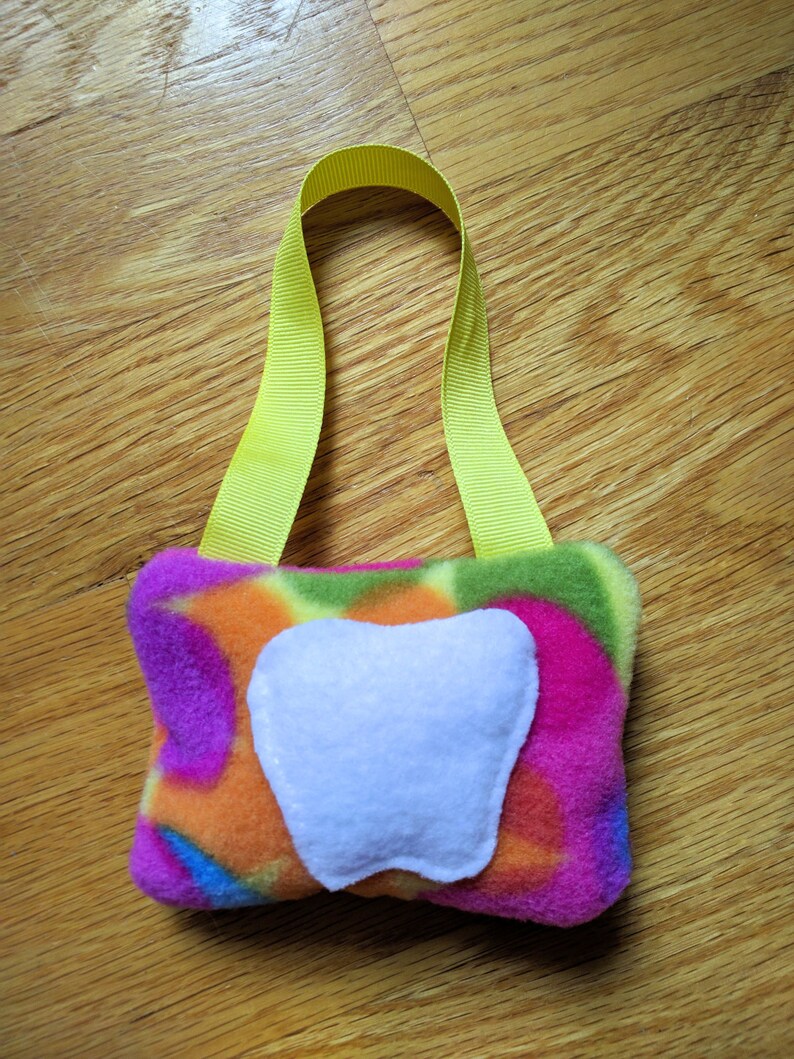 Hanging Tooth Fairy Pillow bright flowers