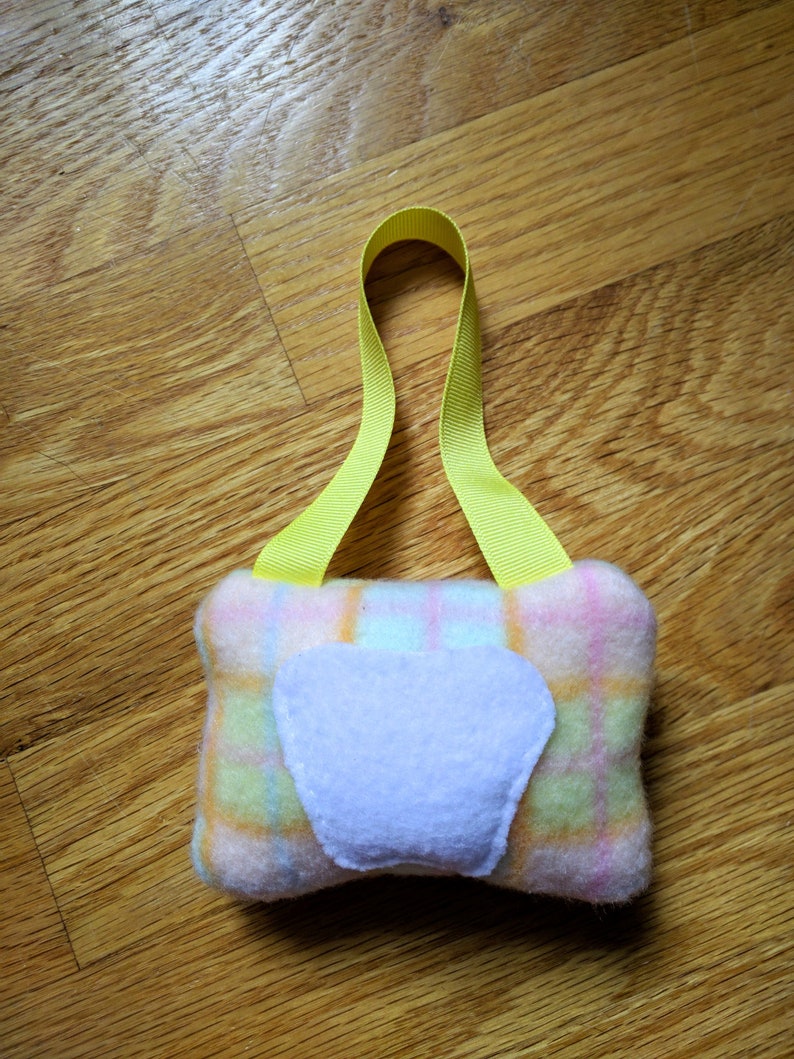 Hanging Tooth Fairy Pillow pastel plaid