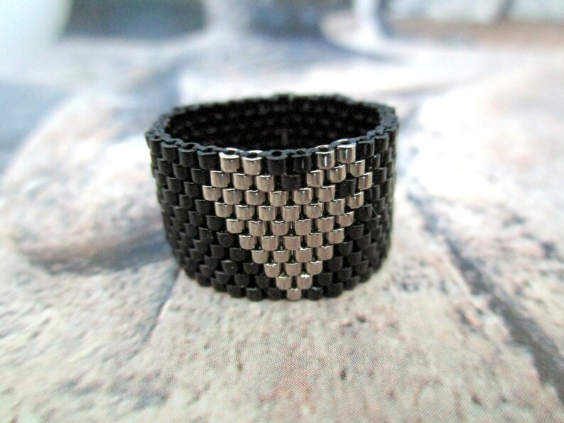 Beaded Peyote Heart Ring / Seed Bead Jewelry Etsy