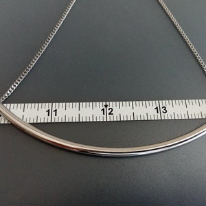 Long Silver Tube Necklace / Adjustable Thyroid Neck Scar Cover image 5