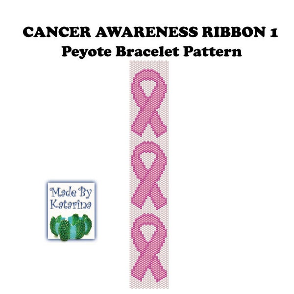 Peyote Bracelet Pattern Cancer Awareness Ribbon 1 / INSTANT DOWNLOAD PDF