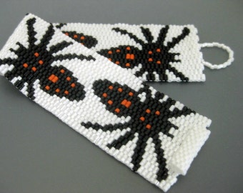 Peyote Pattern - Spider - INSTANT DOWNLOAD PDF - Peyote Stitch Bracelet Pattern - Halloween Peyote Pattern / Two Drop Even Peyote