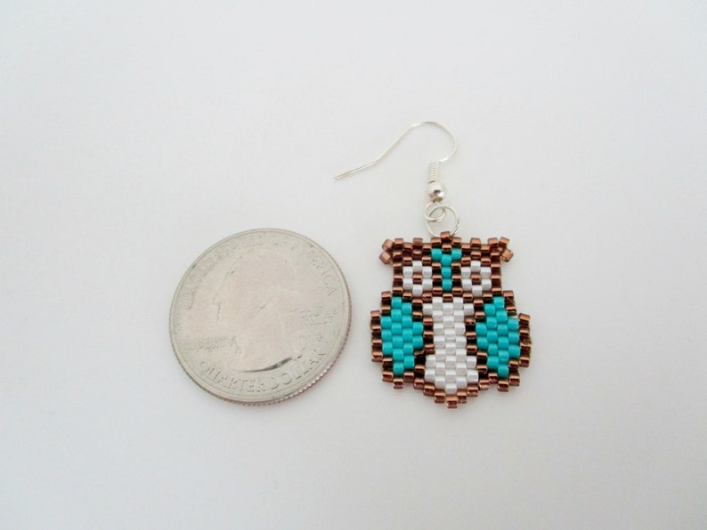 Beaded Owl Earrings / Seed Bead Jewelry / Sterling Silver Etsy Canada